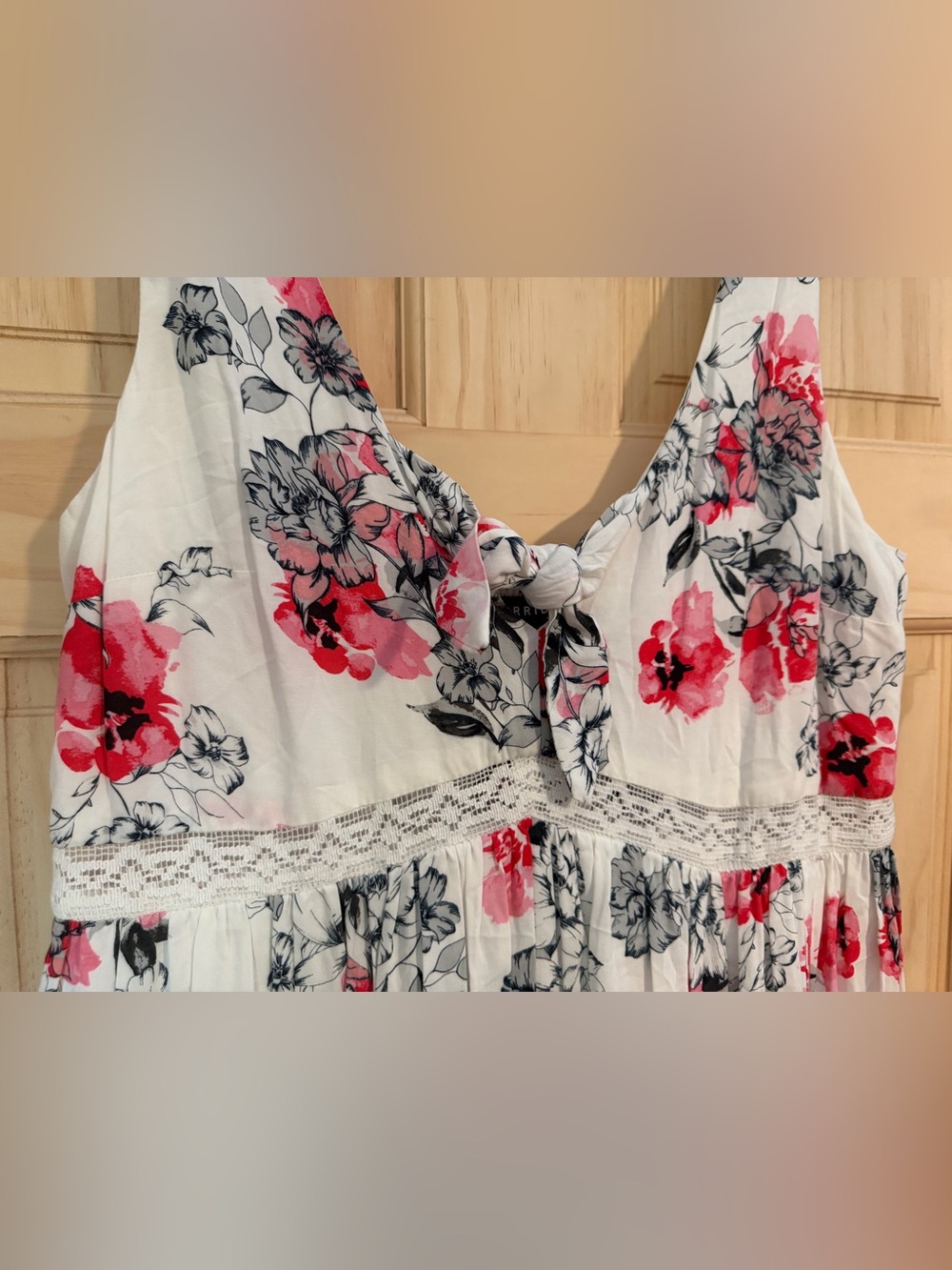 Torrid White & Pink Floral Tiered Midi Dress Size 12 NWOT - Picture 3 of 8